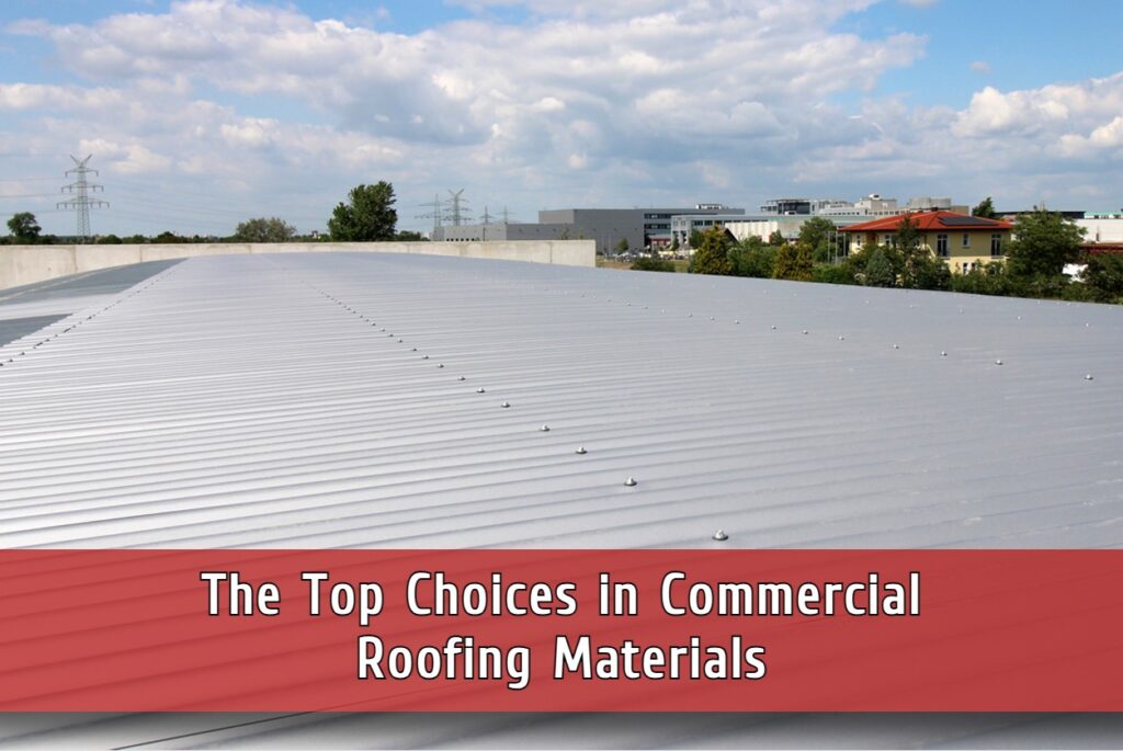 Metal roof on commercial building