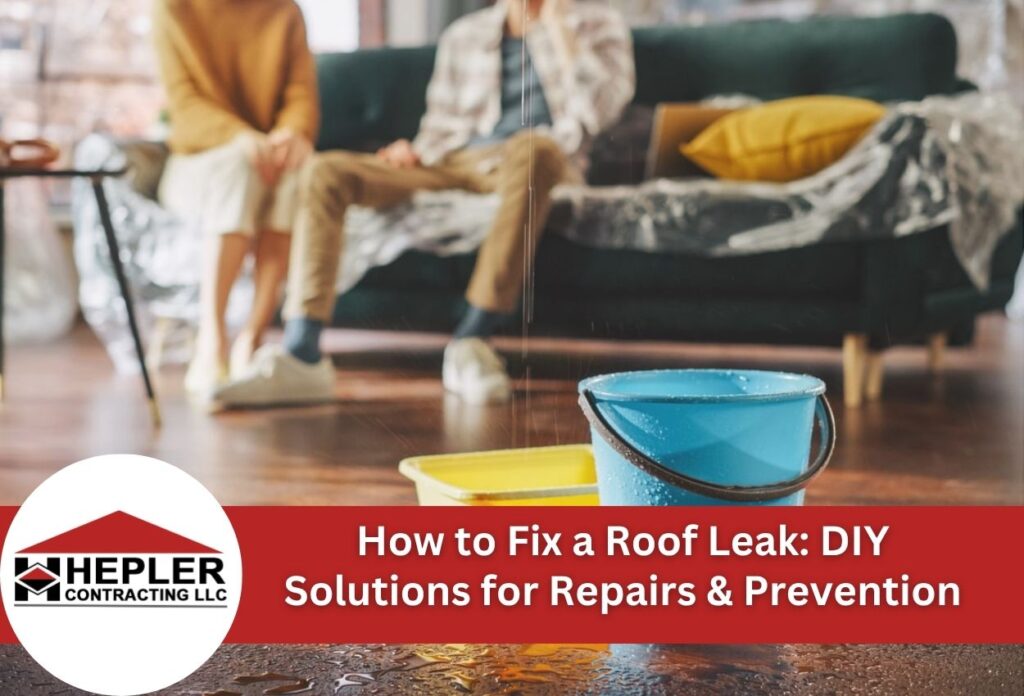 water leaking from ceiling into buckets