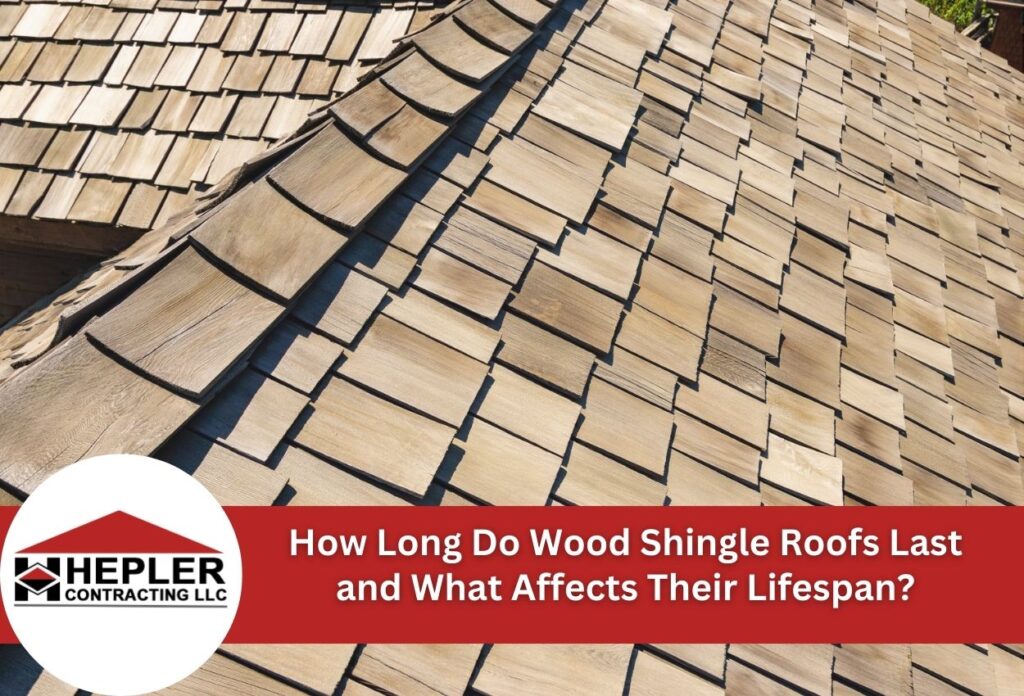 Natural cedar wood shingle roof showing overlapping wooden tiles in weathered brown tones