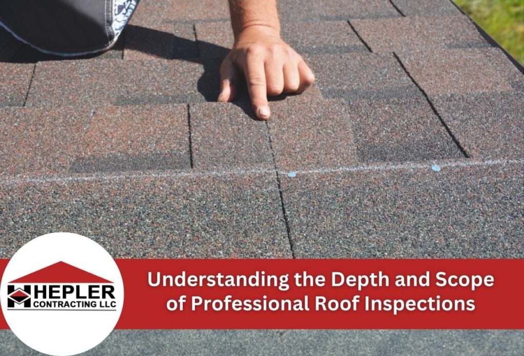 Hand inspecting damaged roof shingles for professional roofing assessment